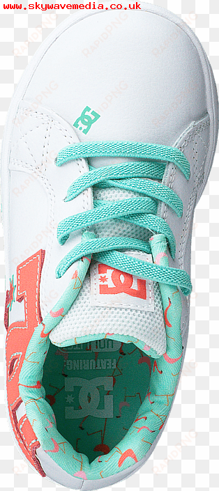 dc shoes children dc court graffik elastic white/turquoise - sneakers